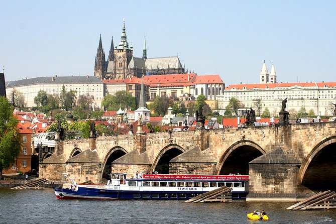 1 hour Prague Panoramic Vltava River sightseeing Cruise - A seat inside or a view from the roof