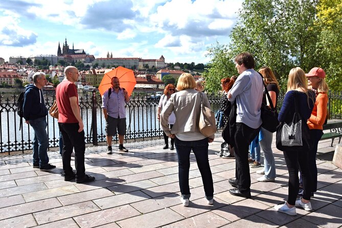 Best of Prague: Private City Walking Tour, Boat Cruise, and Typical Czech Lunch - Křižovnické Square and the first Charles Bridge view