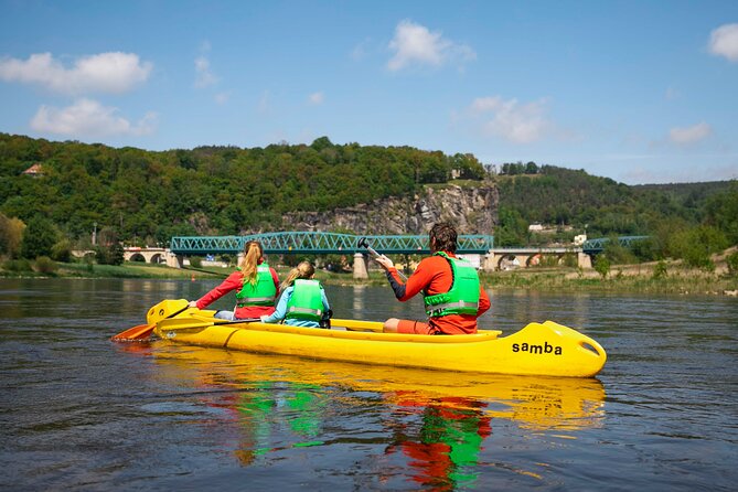 Canoeing on the Elbe river and Bike rental from Děčín to Schmilka - Starting at Camp Děčín with simple equipment