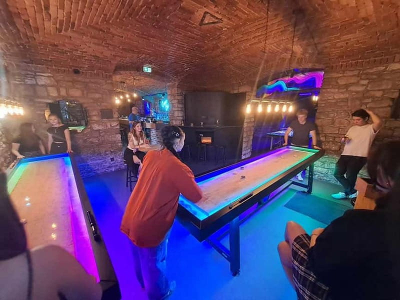 Crew Bar Prague: Open bar, ping pong or shuffleboard game - UV ping pong or shuffleboard