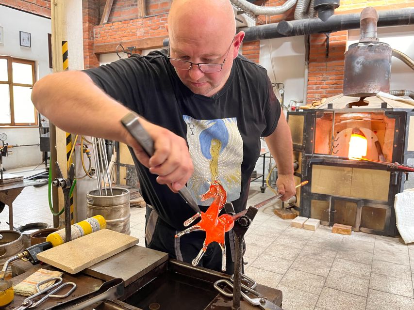 From Prague: Bohemian Glass Crystal Private Tour with Lunch - Novotný Glass Studio and the heat of the hot shop