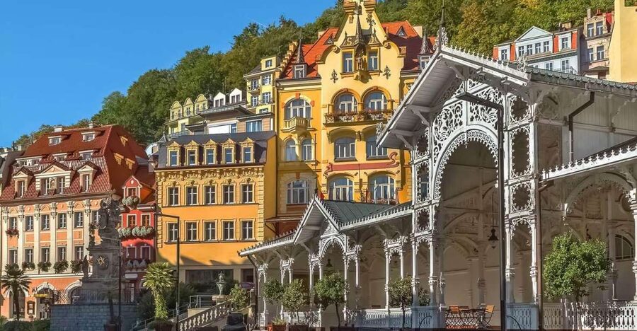 From Prague: One day trip to Karlovy Vary - The theatre, Imperial Spa, and St. Mary Magdalene