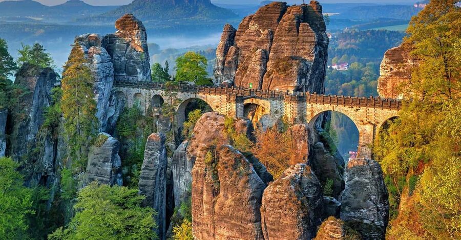 From Prague: Tour to Saxon and Bohemian Switzerland - Bastei Bridge gives you the first big view