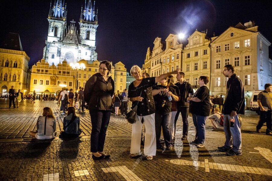 Ghost Walking Tour of Prague - Crossing Charles Bridge at night