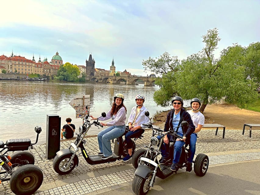 Heart of Prague tour on Tricycle electric scooter - Kafka, the river, and Cihelná Park