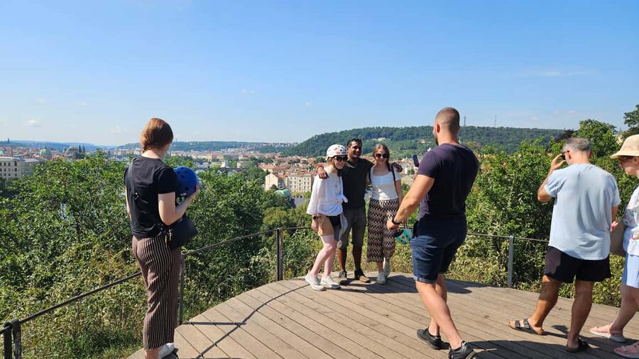 Heart of Prague tour on Tricycle electric scooter - Letná Park and the giant Metronome