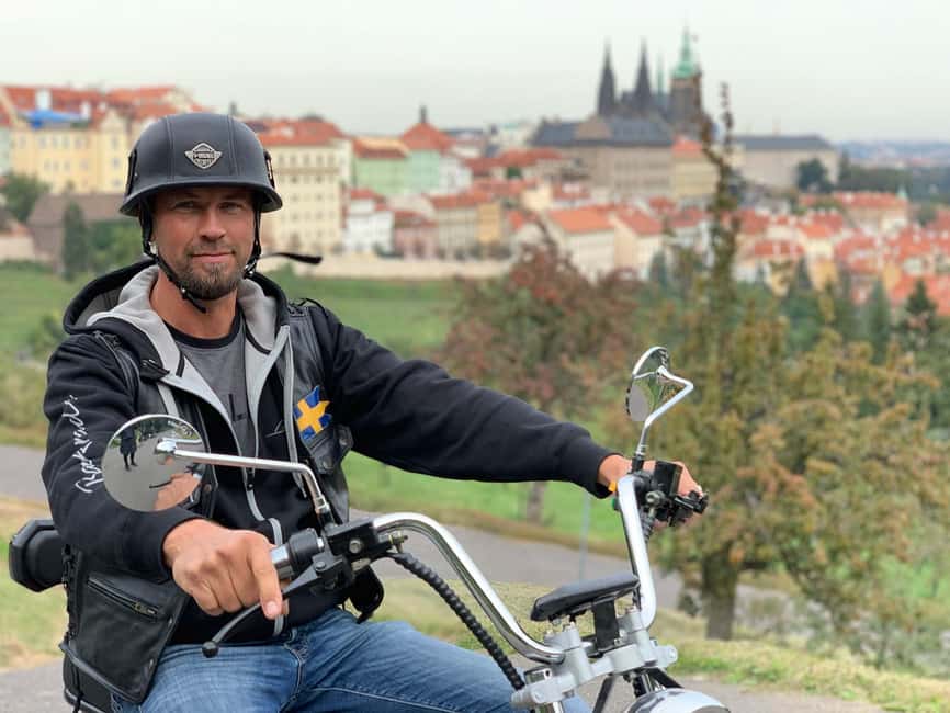 Heart of Prague tour on Tricycle electric scooter - Starting beside the Japanese Embassy