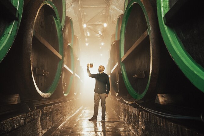 Pilsner Urquell Brewery Tour with Beer Tasting - Riding to a bottling line that handles 120,000 bottles an hour