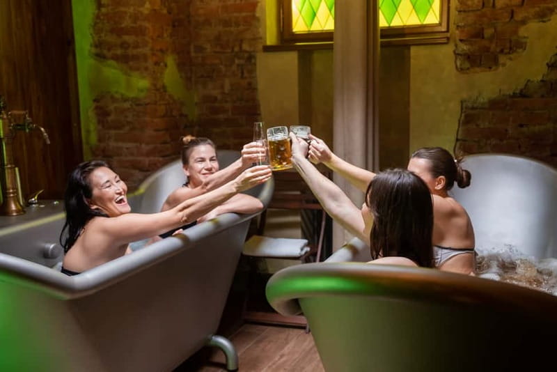 Prague: Beer and Wine Spa Bath with Salt Cave Experience - What happens when you arrive