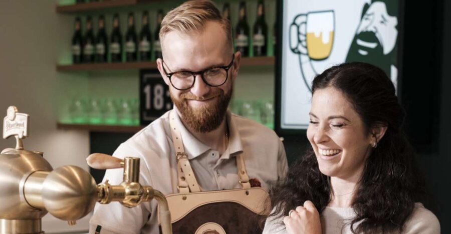 Prague: Beer Pouring Class at Pilsner Urquell Experience - Three Pilsner Urquell pours, one hour of beer lessons