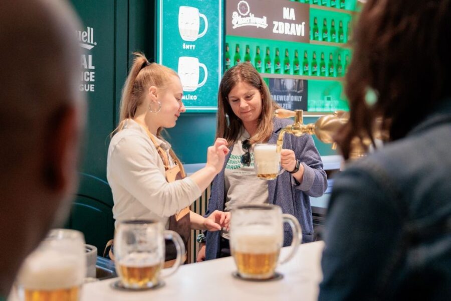 Prague: Beer Pouring Class at Pilsner Urquell Experience - Beer, questions, and a personal souvenir