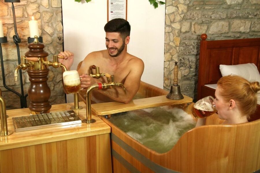 Prague: Bernard Beer Spa with Beer and Massage Option - Unlimited Bernard beer from the tap
