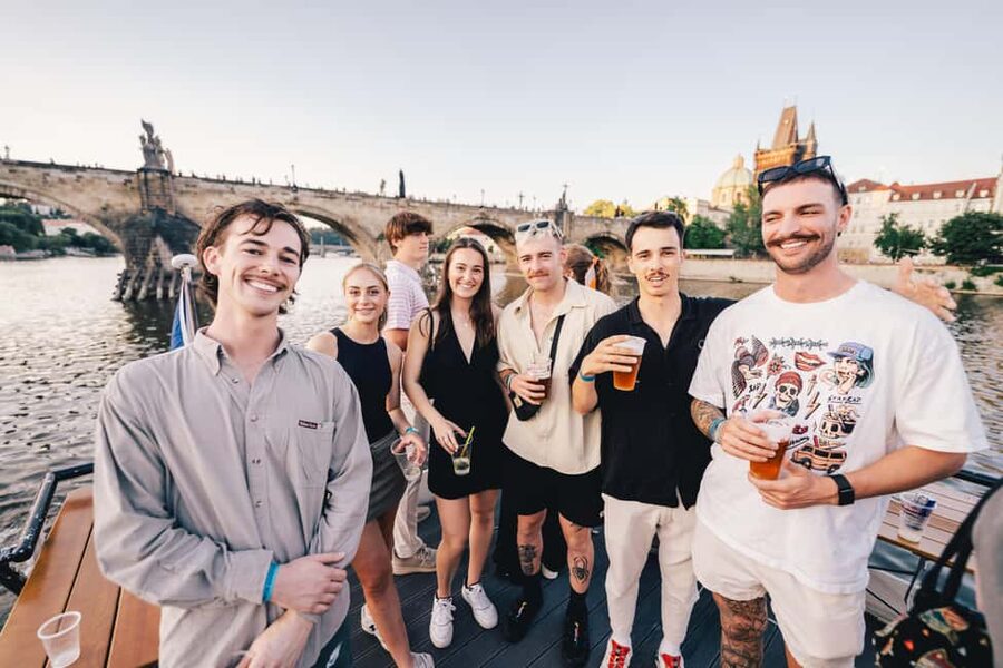 Prague: Booze Cruise with Open Bar and Duplex Entry - From river views to rooftop Club Duplex