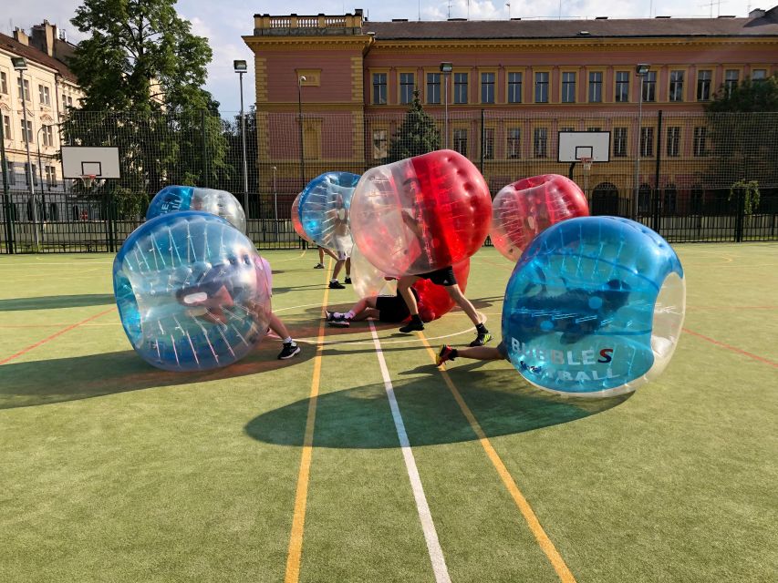 Prague: Bubbles football in city centre of Prague - Climbing Into the Bubbles in Central Prague