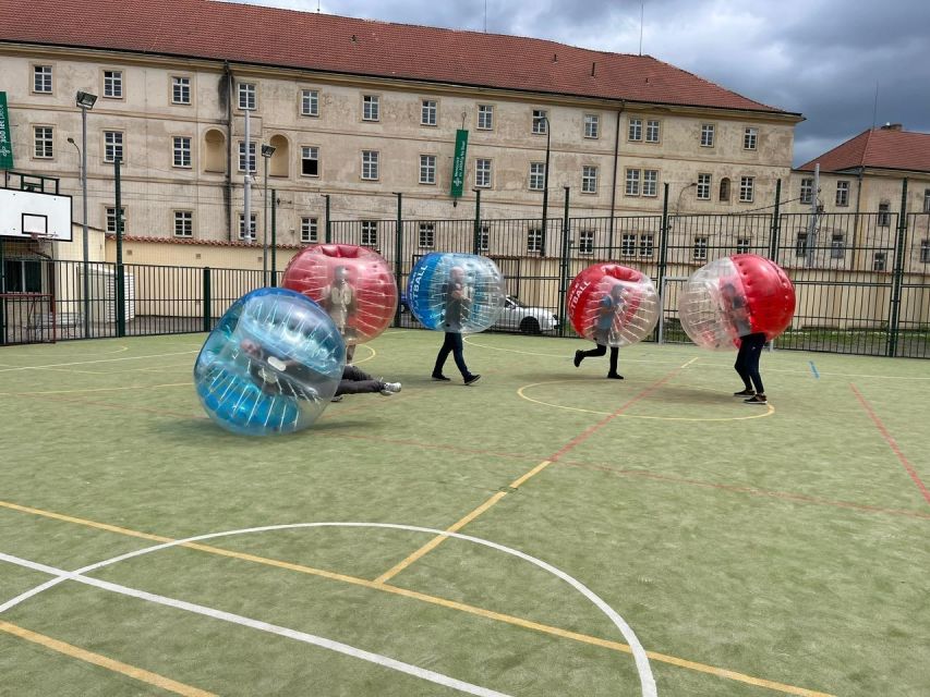 Prague: Bubbles football in city centre of Prague - Who Will Enjoy This Most