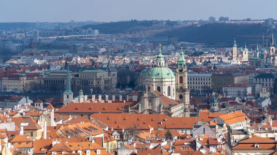 Prague: Castle Grounds & Highlights Walking Tour small-group - St. Vitus Cathedral, the visual centerpiece