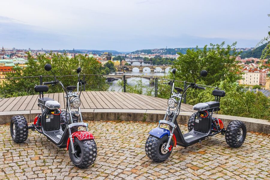 Prague City sightseeing in Night Trike Tour - Strahov Monastery and the hilltop route