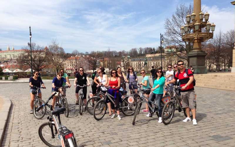 Prague: Classic City Bike Tour - The Dancing House beside the Vltava