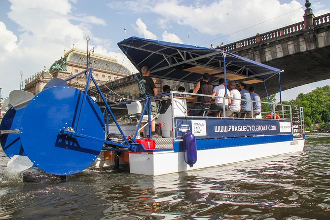 Prague Cycle Boat - The Swimming Beer Bike - Prague Castle from a floating seat