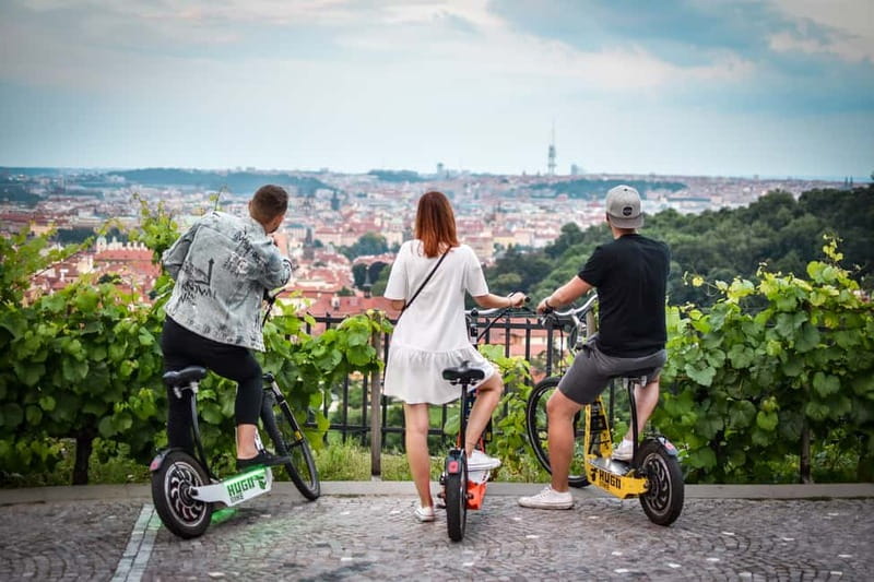 Prague: E-Scooter Grand City & Panoramas Small-Group Tour - Letna Park and the city from above