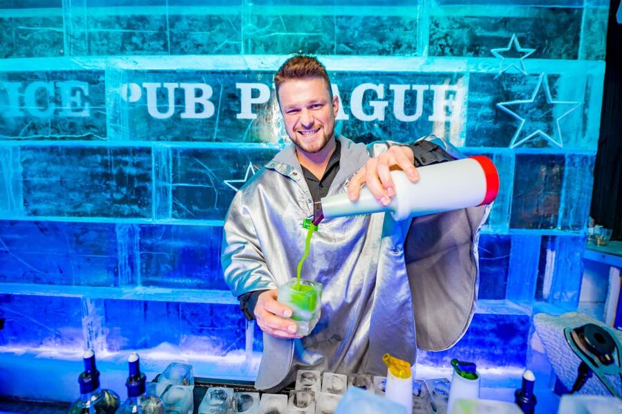 Prague: Entry ticket to Ice Pub Prague with Nightclub Option - The drink, the ice glass, and the limited menu