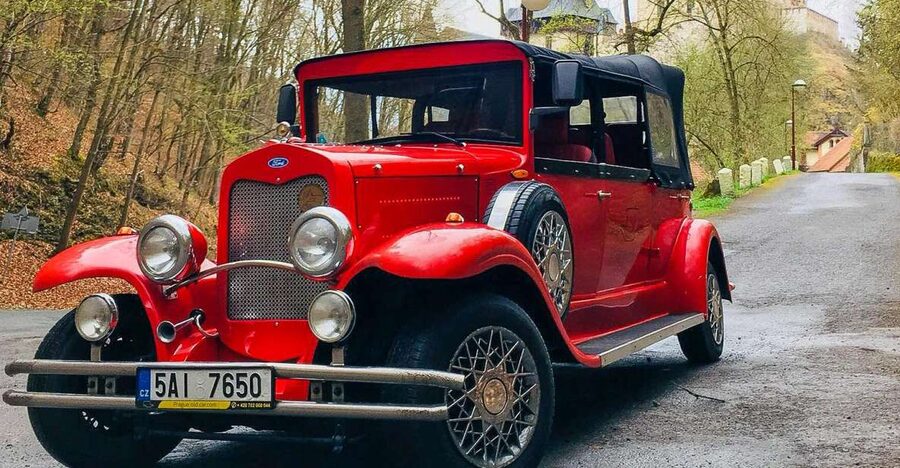 Prague: Fairytale Karlstejn Castle in Retro-Style Car - The morning departure and drive through Central Bohemia