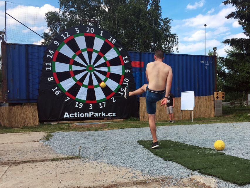 Prague : Giant Foot Darts and Giant Beer Pong Game - Who will enjoy this most