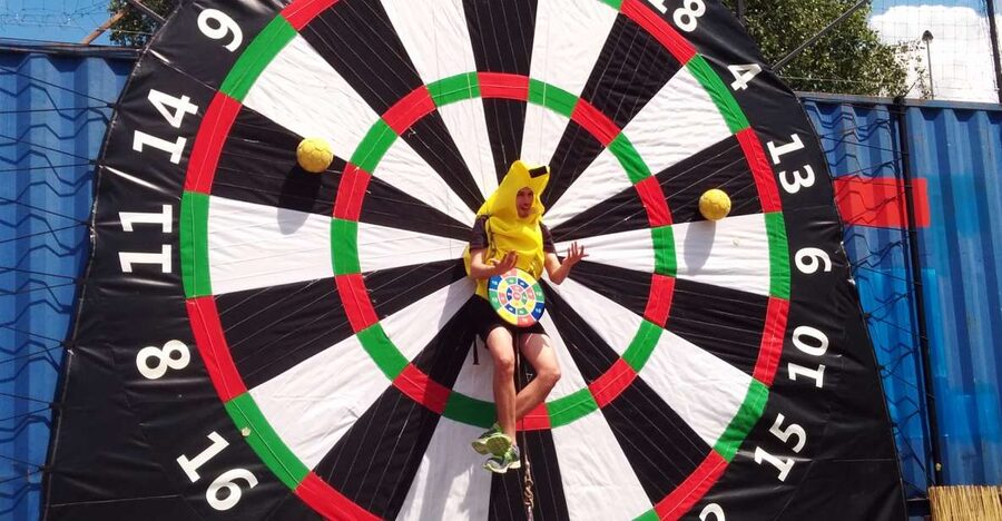 Prague : Giant Foot Darts and Giant Beer Pong Game - Giant foot darts: football with a target