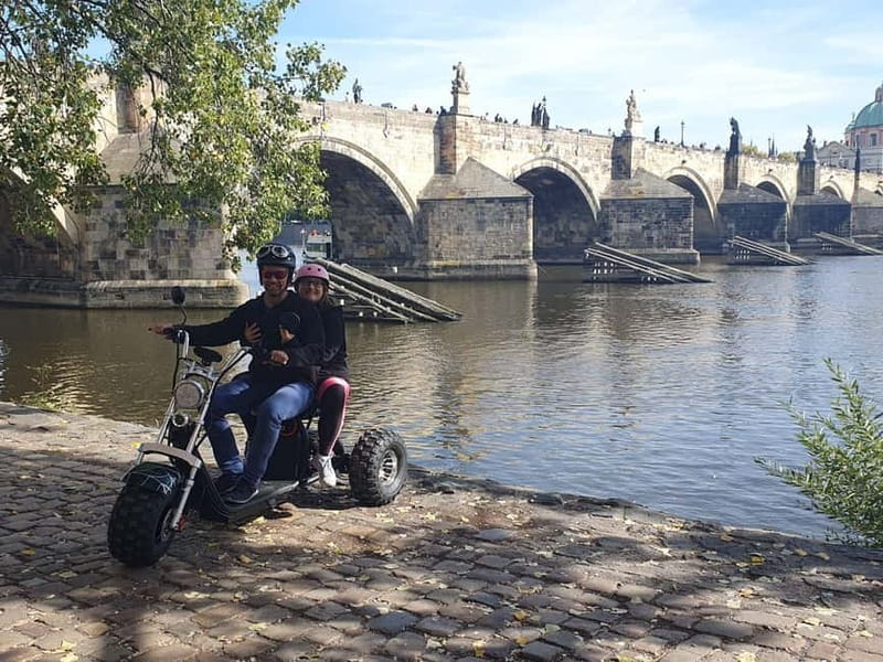Prague: Guided Sightseeing Tour by Electric Trike - Lennon Wall and the riverfront