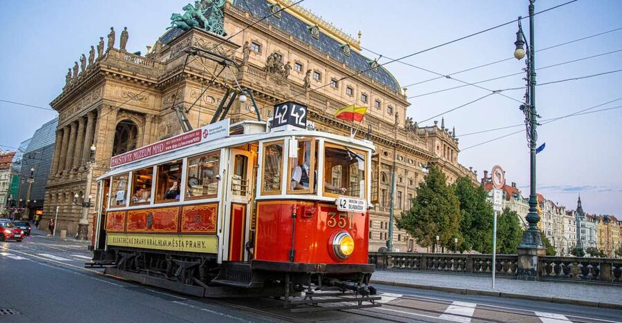 Prague: Hop-on Hop-Off Historical Tram Ticket for Line 42 - National Theatre, Újezd, and the return through Malá Strana