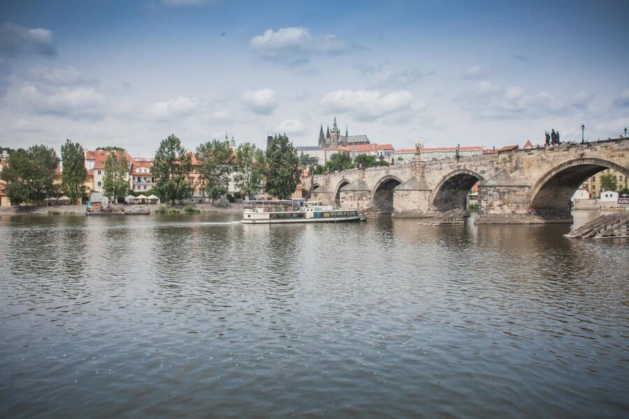 Prague: Lunch Cruise on Vltava River with open Buffet - Charles Bridge From Below