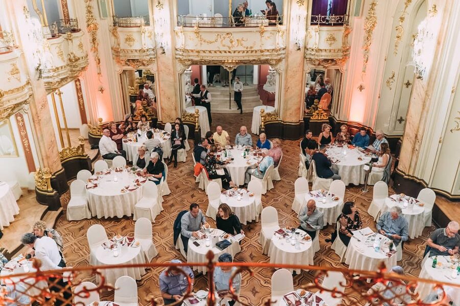Prague: Mozart Ballroom Concert Ticket with 3-Course Dinner - Entering the Boccaccio Ballroom in Old Town