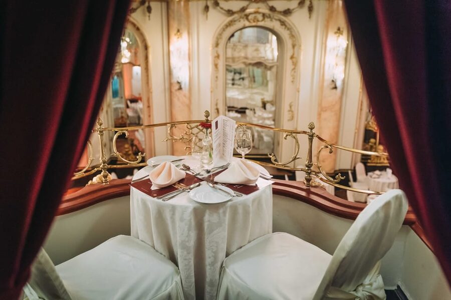 Prague: Mozart Ballroom Concert Ticket with 3-Course Dinner - What the evening feels like at different seating levels