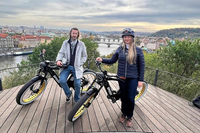 Prague on Stylish Retro styled E-Bike - Viewpoints & Sightseeing - Letna Park and the five-bridge view