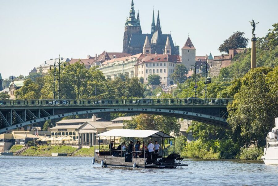 Prague: Private Cycle Boat River Tour with Beer or Prosecco - Prague’s architecture from the water