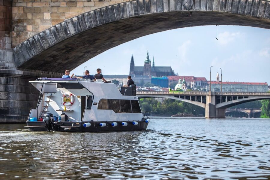 Prague: Private River Cruise with Unlimited Beer or Prosecco - Boarding near Výtoň and the railway bridge