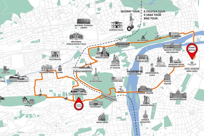Prague Segway & E-Scooter Grand City Tour - Forty minutes on a Segway through Ladronka Park