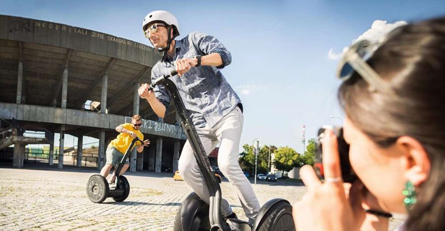 Prague: Segway Tour + Taxi Transfer & Monasteries mini-group - Riding past Strahov Stadium