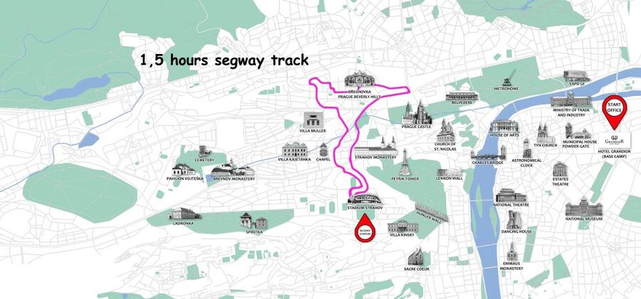 Prague: Shared Group/Private Segway Tour with Hotel Transfer - Getting from Prague 1 to Strahov Stadium