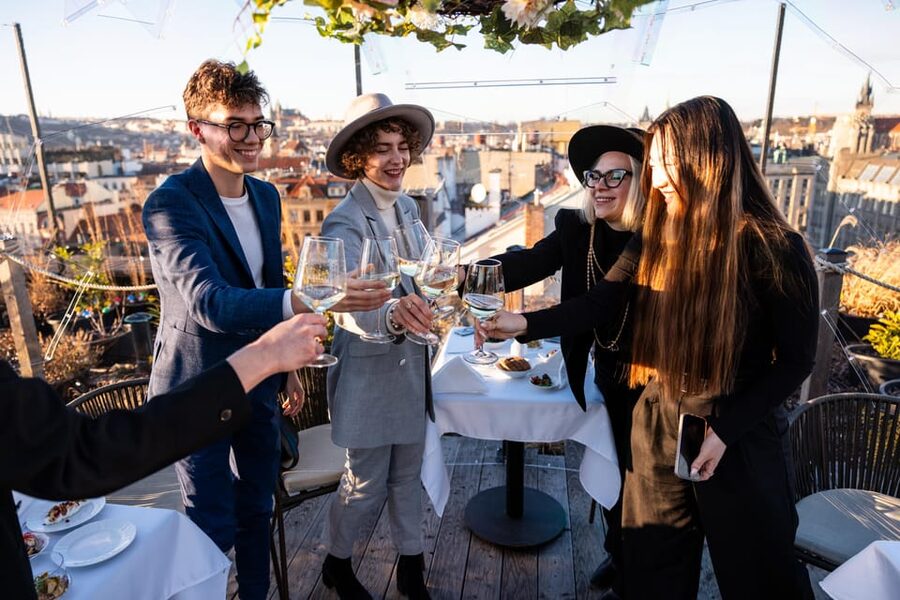 Prague: Sky Bar Aperitivo Menu with Drink & Panoramic Views - A rooftop pause above central Prague