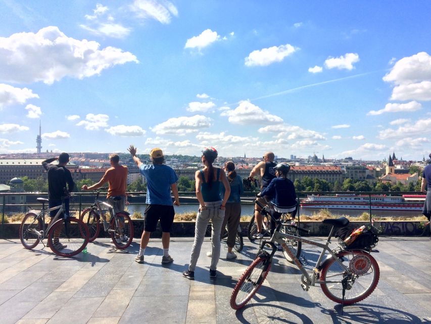 Prague: Stunning Viewpoints, Castle, City & Park Bike Tour - Letna Park and the giant metronome