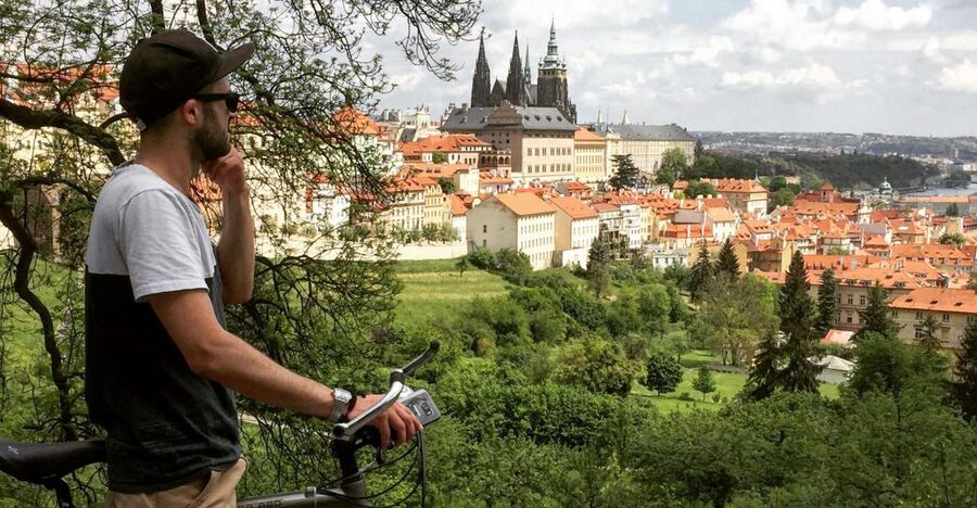 Prague: Stunning Viewpoints, Castle, City & Park E-Bike Tour - The giant Metronome and Letná Park