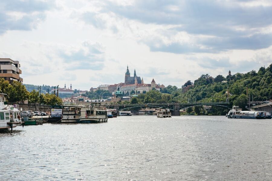 Prague: Swimming Beer Bike on A Cycle Boat - Charles Bridge from the Vltava