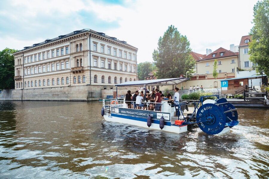 Prague: Swimming Beer Bike on A Cycle Boat - Letná Park, Štvanice Island, and the changing river view