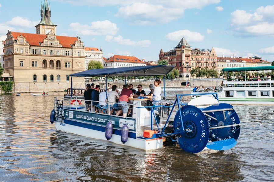 Prague: Swimming Beer Bike on A Cycle Boat - What the drink package really adds