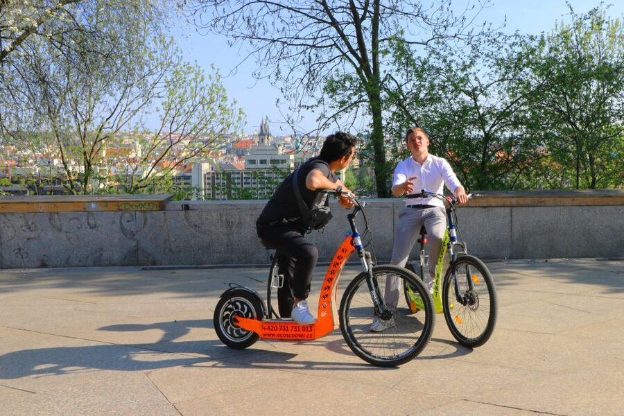 Prague: Tour by Electric Scooter or Cruiser eBike - Charles Bridge, the narrow alley, and Franz Kafka