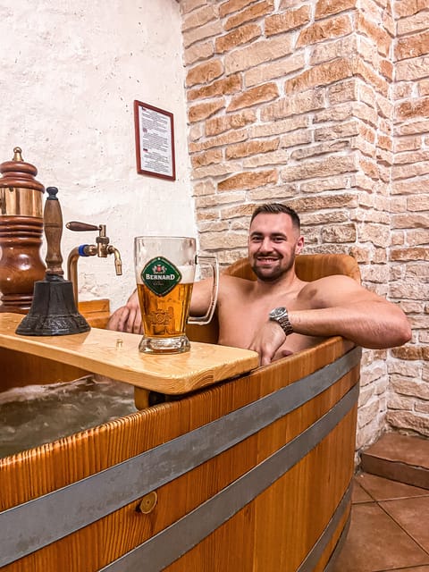 Prague: Ungelt Bernard Beer Spa with Beer & Optional Massage - What happens when you arrive