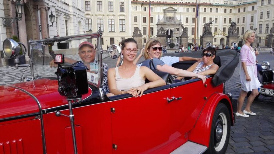 Prague: Vintage Car Ride and Walking Tour - Walking from the castle to Charles Bridge