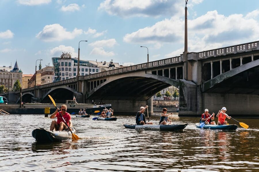 Prague: Vltava River Guided Canoeing Tour - The sights you see from the water