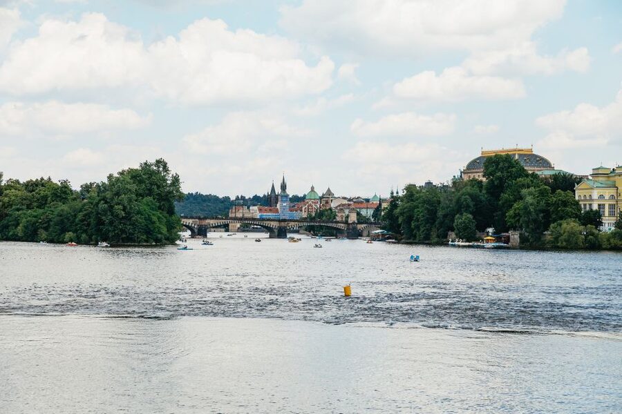 Prague: Vltava River Lunch Cruise in an Open-Top Glass Boat - Open-top views, glass windows, and seasonal comfort